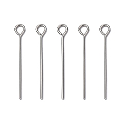 Нержавеющая Сталь Цвет Устойчив к потускнению 304 штифт с ушком из нержавеющей стали, цвет нержавеющей стали, 25 мм, отверстие : 2 мм, штифты : 0.7 мм