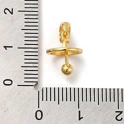 Doré  925 bélières de pincement de planète de style médaillon en argent sterling, pour perles perles de pierres précieuses, avec cachet 925, or, 11.5x9mm, Trou: 4x2.5mm