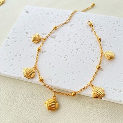 Fish Тема океана в стиле бохо 304 браслеты из нержавеющей стали, золотые, рыба, 7-7/8 дюйм (200 мм)