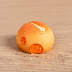 Оранжевый Миниатюрные украшения из смоляного хлеба, для садовых кукольных домиков, оранжевые, 18x26 мм