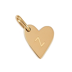 Letter Z 304 прелести нержавеющей стали, с прыжковых колец, сердце с подвесками в виде букв, золотые, Письмо Z, 10x8.5x1.5 мм, отверстие : 4x2.5 мм