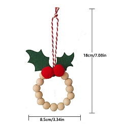 Фора Деревянные бусины, рождественский венок, подвеска, украшения, подвесные украшения для рождественской елки дома, оранжевые, 180x85 мм