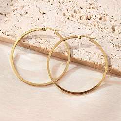 Золотой Серьги из 201 нержавеющей стали, с 304 штифтов из нержавеющей стали, ионное покрытие (ip), золотые, 52.5 мм