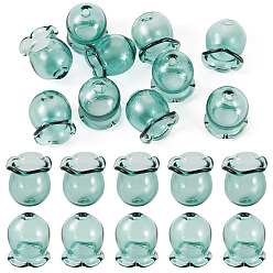 Темно-серый 10шт. стеклянные колпачки для изготовления колокольчиков, колокольчик средний, темно-серый, 13.5x12 мм, отверстие : 2 мм