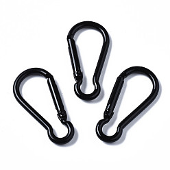 Черный Алюминия скалолазание карабинов, ключевые застежками, чёрные, 46x22.5x4.5 мм, внутренний диаметр: 39x16 мм