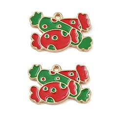 Candy Рождественские эмали сплава подвески, золотой свет, конфеты, 15.5x22.5x1.5 мм, отверстие : 1.6 мм