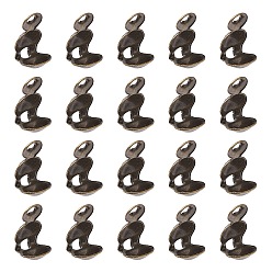 Bronze Antique Fer caches noeuds, calotte se termine, couverture de noeud à clapet, bronze antique, 8x4mm, Trou: 1.5mm, diamètre intérieur: 3 mm
