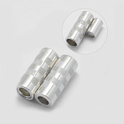 Платина Антикоррозийное покрытие родием 925 магнитные застежки из стерлингового серебра, с печатью s925, колонка, платина, 13x5 мм, 3 мм внутренним диаметром