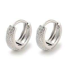 Платинированный Толстые латунные серьги-кольца, Реальная платина, 11x4 мм