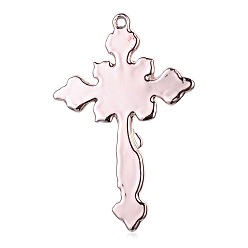 Rose Gold Alloy Pendants, Long-Lasting Plated, Cross, Rose Gold, 47.5x31x5mm, Hole: 1.5mm