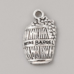 Barrel Сплавочные подвески тибетского стиля, античное серебро, баррель, 19x11.5x2.5 мм, отверстие : 1.6 мм