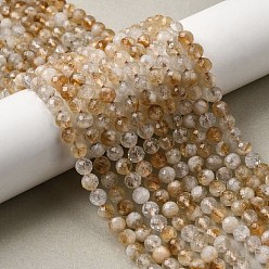 Желтый Кварц Природный желтый кварц нитей бисера, граненые, круглые, 6 мм, отверстие : 0.8 мм, около 66 шт / нитка, 14.96'' (38 см)