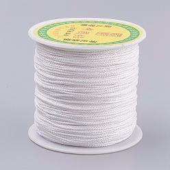 White Polyester Cord, White, 0.8mm, about 87.48 yards(80m)/roll