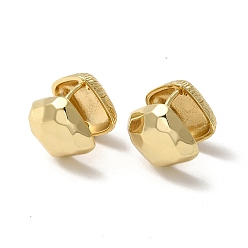 Oro Pendientes de aro con rombos de latón para mujer., dorado, 16x15x15 mm, pin: 0.8 mm