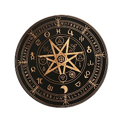 Звезда Деревянная маятниковая доска, биолокация гадальная доска, для колдовства принадлежности для викканского алтаря, плоско-круглые, звезда, 100 мм