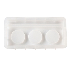 Rectangle Силиконовые формы-держатели своими руками, формы для литья смолы, инструменты для производства глиняных ремесел, белые, прямоугольные, 95x185x25 мм, внутренний диаметр: 38 мм