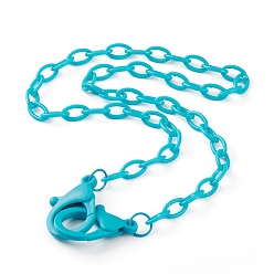 Dark Turquoise Personalized ABS Plastic Cable Chain Necklaces, Handbag Chains, with Plastic Lobster Claw Clasps, Dark Turquoise, 22.24 inch(56.5cm)
