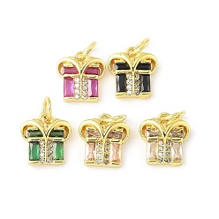 (52) Непрозрачная лаванда Латунные микро проложить кубического циркония подвески, подарочные подвески, долговечный, без кадмия и без свинца, стойки покрытие, реальный 18 k позолоченный, с целью перехода в кольце, разноцветные, 10.5x9.5x3 мм, отверстие : 3 мм