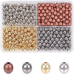 Couleur Mélangete Ccb perles en plastique, pour le bricolage fabrication de bijoux, ronde, couleur mixte, 8x7mm, Trou: 2mm, 4 couleurs, 200 pcs / couleur, 800 pcs / boîte