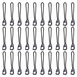 Black 80Pcs Nylon Zipper Pulls Extension, with Plastic Clasp, Black, 57mm