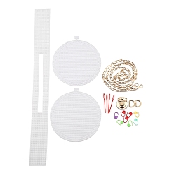 (52) Непрозрачная лаванда Наборы для изготовления круглых пластиковых сумок для вязания крючком своими руками, сумки через плечо ручной работы, разноцветные, 18.6~56.5x5.5~17.5x0.15 см, 19 шт / комплект