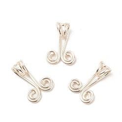 Silver Copper Wire Ornament Hook Hangers, Silver, 15x11x5mm, Hole: 3.5mm