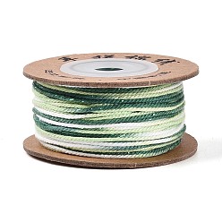 чирок 30м сегментный окрашенный хлопковый шнур для макраме, круглая плетеная веревка, для настенного крепления, ремесла, Подарочная упаковка, зелено-синие, 1 мм, около 32.81 ярдов (30 м) / рулон