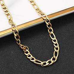 Золотой Модные ожерелья 304 из нержавеющей стали Figaro цепи для мужчин, с карабин-лобстерами , золотые, 21.65 дюйм (55 см) x 6 мм