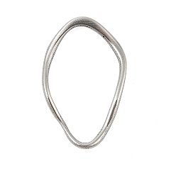 Нержавеющая Сталь Цвет 304 нержавеющей стали связывающий кольца, неправильная форма, цвет нержавеющей стали, 46x29x3.5 мм, внутренний диаметр: 40x23.5 мм