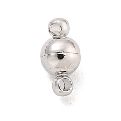 Платина Латунные магнитные застежки, без кадмия, без никеля и без свинца, слабый магнитный, круглые, платина, 12 мм, отверстие : 1.6 мм