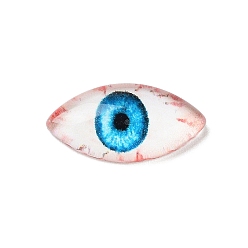 Темно-Голубой Кабошоны из полупрозрачной смолы для Хэллоуина, злые глаза, глубокое синее небо, 7x14x3 мм