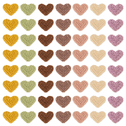(52) Непрозрачная лаванда 56 шт. 7 цветные полиэстеровые нашивки с вышивкой в виде сердца, наклеить патч, аксессуары для костюма, аппликация, разноцветные, 19x24x3 мм, 8 шт / цвет