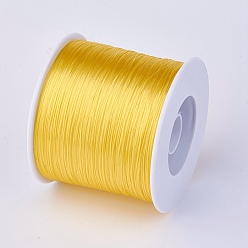 Gold Flat Elastic Crystal String, Elastic Beading Thread, for Stretch Bracelet Making, Gold, 0.7mm, about 546.8 yards(500m)/roll