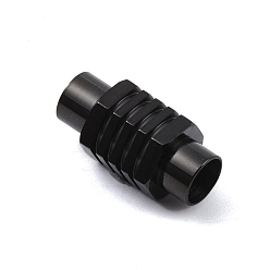 Черный Магнитные застежки, нержавеющая сталь 304, шестиугольник, чёрные, 21x11x10 мм, отверстие : 6 мм