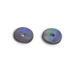 Black Shell Beads, Spacer Beads for DIY Craft Jewelry Making, Dyed, Disc, Black, 6x1mm, Hole: 1.2mm