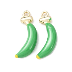 Банан Подвески из эмали и сплава, стойки покрытие, золотые, фруктовые прелести, банан, 22.5x11.5x4.5 мм, отверстие : 1.4 мм