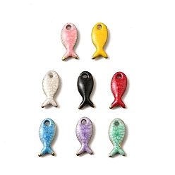 Fish 304 из нержавеющей стали шармы эмали, золотые, разноцветные, рыба, 10.5x5x2.5 мм, отверстие : 0.8 мм