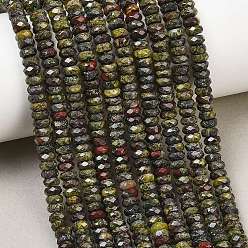 Dragon Blood Natural Dragon Blood Beads Strands, Faceted Rondelle, 5x2.5mm, Hole: 0.8~0.9mm, about 145~146pcs/strand, 14.96''(38cm)