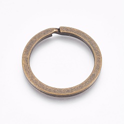 Античная Бронза Сплав разделить брелоки, брелок для ключей, античная бронза, 32~33x2.5 мм, Внутренний диаметр: 26 мм