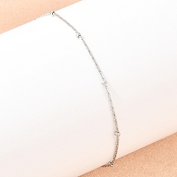 Нержавеющая Сталь Цвет 201 женские браслеты-сателлиты из нержавеющей стали, цвет нержавеющей стали, 7 дюйм (17.8 см)