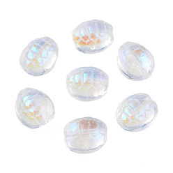 Прозрачный АВ Прозрачный Electroplate стеклянные бусины, с покрытием AB цвета, форма панциря черепахи, ясно AB, 12x11x7 мм, отверстие : 1 мм