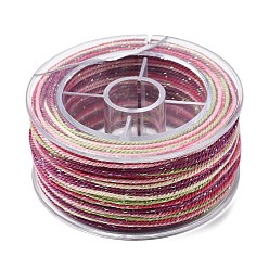 Светло-Вишневый 30м сегментно окрашенные хлопковые и металлизированные нитки, круглые, для поделок ремесел, упаковка подарков и изготовление ювелирных изделий, светло-вишневый, 1 мм, около 32.81 ярдов (30 м) / рулон