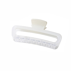 Белый Пластиковые зажимы когтя волос, аксессуары для волос для женщин и девочек, прямоугольные, белые, 130x55 мм