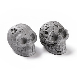с Платиновым Покрытием Галька естественный druzy geode кварцевые бусины, Украшения для дома из драгоценных камней, нет отверстий / незавершенного, череп черепа, с покрытием платиным, 42x36.5x51 мм