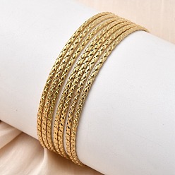 Золотой 7шт. 201 браслеты из нержавеющей стали для женщин, золотые, 0.24 см, внутренний диаметр: 2-5/8 дюйм (6.7 см)