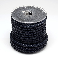 Прусский Синий Плетеный кожаный шнур, кожаный шнур ювелирных изделий, ювелирные изделия DIY делает материал, берлинская лазурь, 5 мм, около 21.87 ярдов (20 м) / рулон