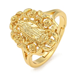 Настоящее золото 18K Овальные женские регулируемые кольца из латуни с покрытием «святая стойка», без свинца и без кадмия, реальный 18 k позолоченный, внутренний диаметр: 16 мм, святой: 16x12.5мм