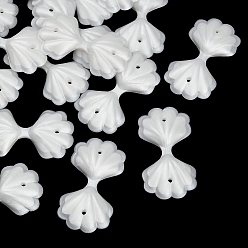 Shell Shape Силиконовые бусины, фокусные бусы, белые, формы раковины, 55x29x6 мм, отверстие : 2 мм