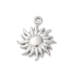 Солнце Подвески из нержавеющей стали 304, анти-тускнение, солнце, 22.5x19x2 мм, отверстие : 1.8 мм