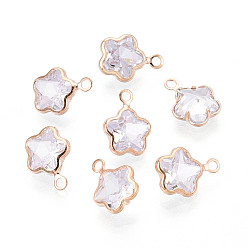 Light Gold Подвески из латуни с прозрачным фианитом, , золотой свет, 9x7x3 мм, отверстие : 1.2 мм